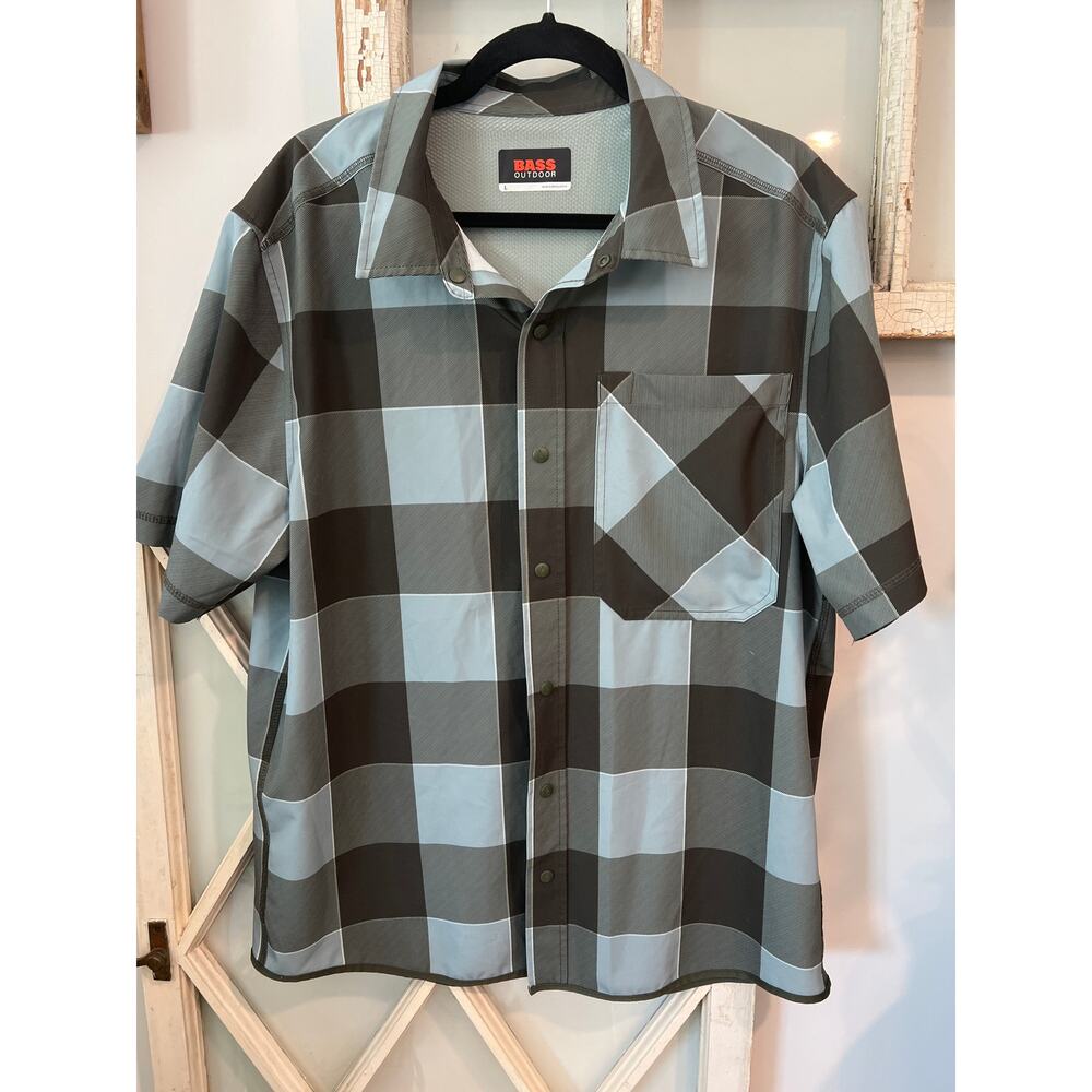 Bass Outdoor size large plaid button down shirt performance